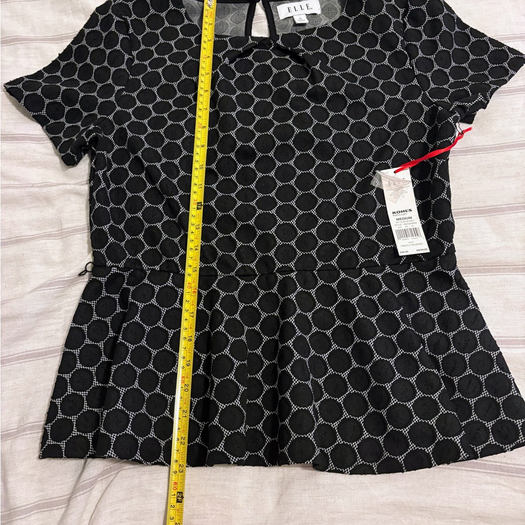 Elle Black And Gray Geometric Women's Blouse — image 3 of 6